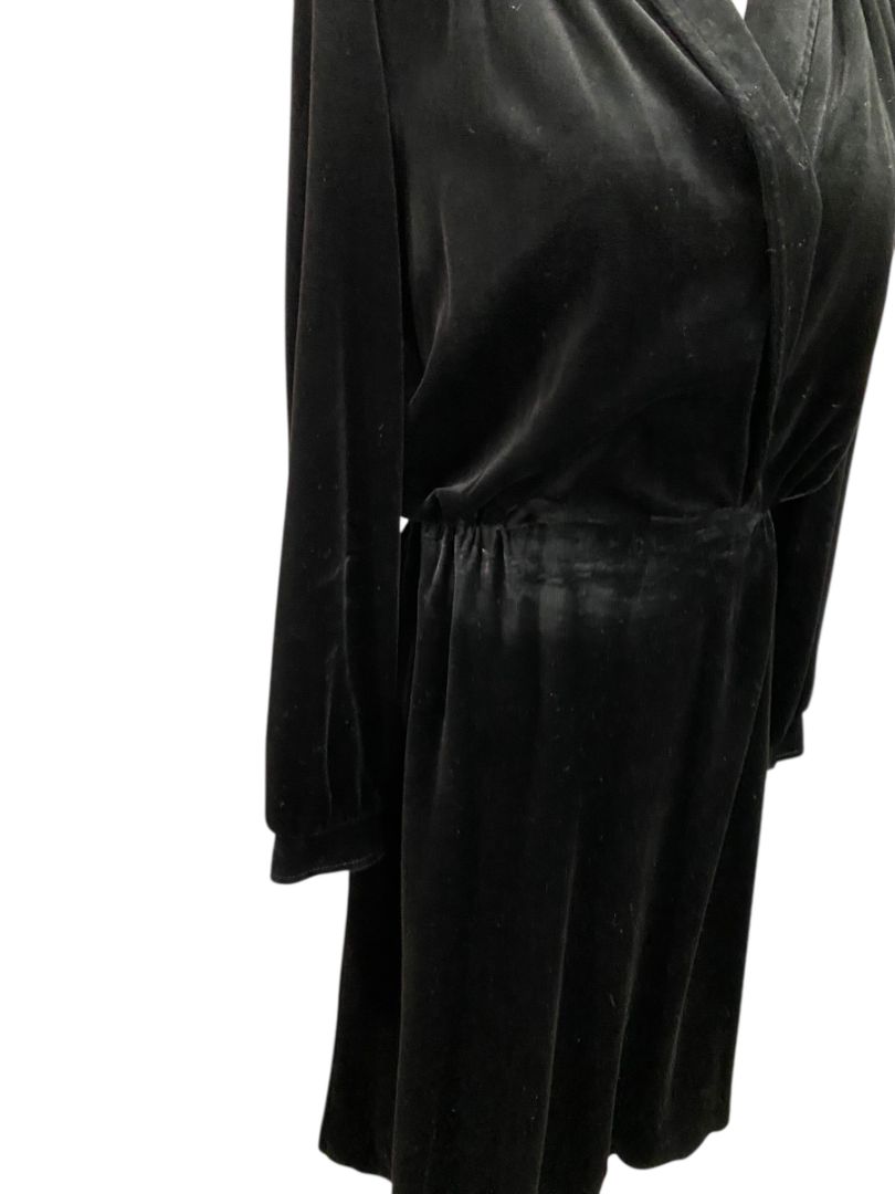 Size 12 Butte Vintage Black Velour Dress Wrap Style Bodice