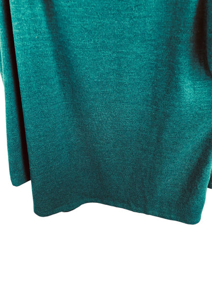 1X Attitudes by Renee Blue Green Cold Shoulder Cowl Neck Sweater