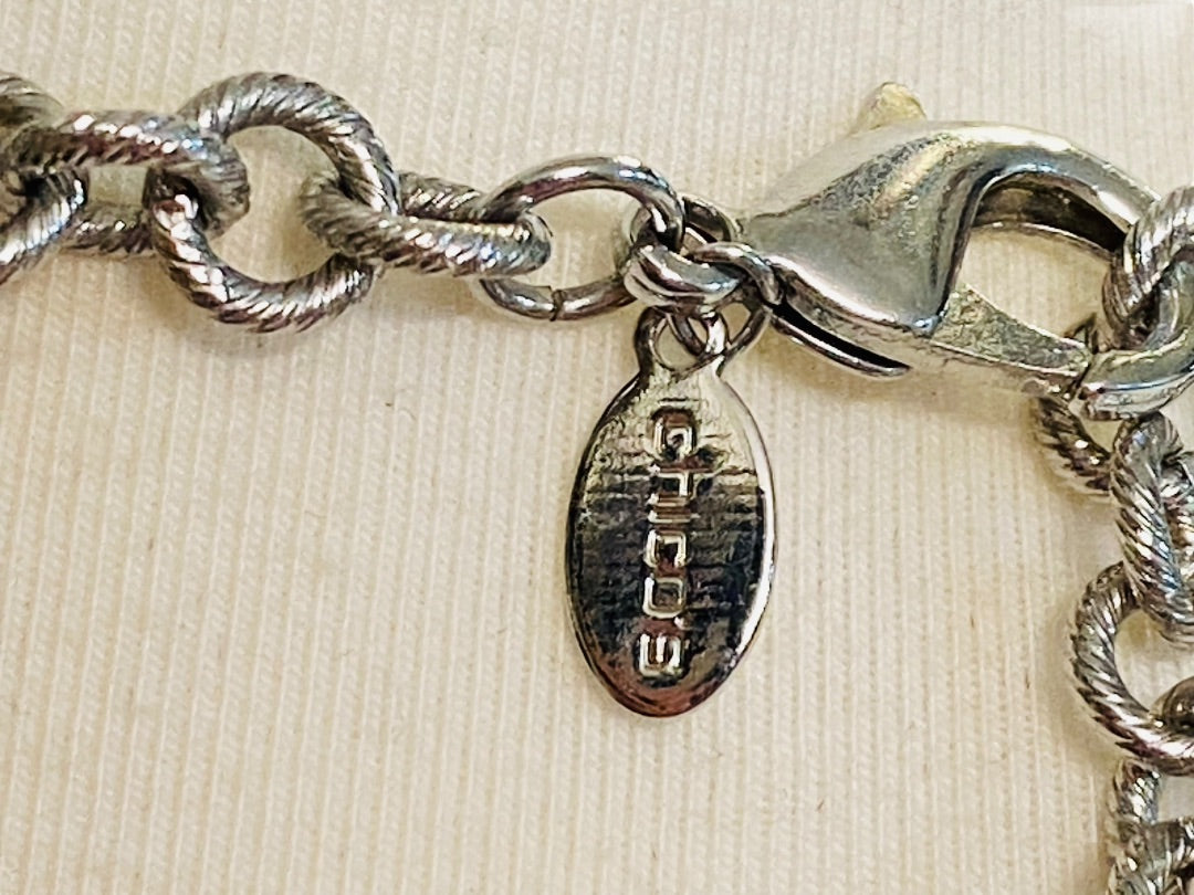 Chico's Mixed Metals Pink Brown Silvertone Lobster Clasp 37-40"