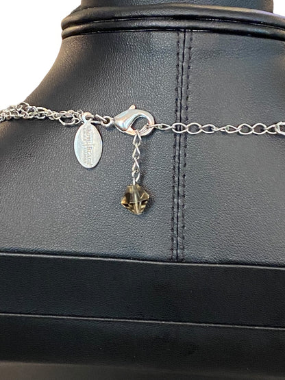 White House Black Market 16-18" Silvertone Charm Necklace Faceted Beads