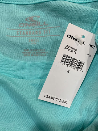 Small O'Neill Aqua Tshirt Standard Fit Brackets New Mens