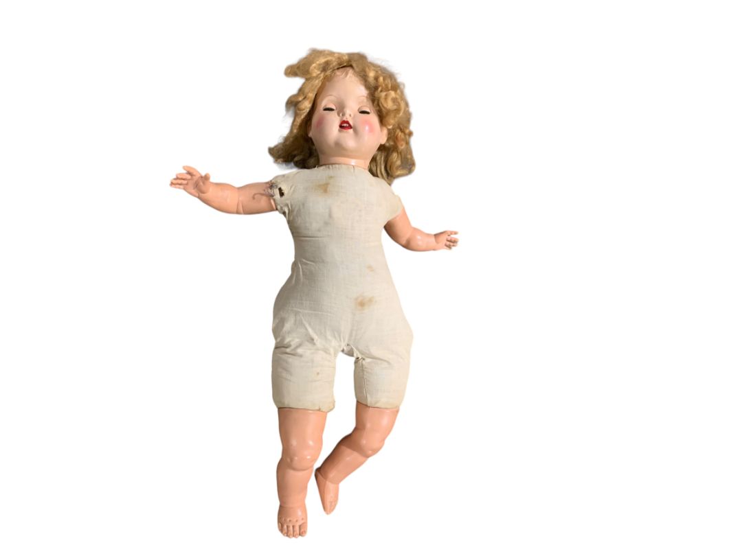 Vintage 1940s Salvage Doll Baby 27" Open Close Eyes Crier Soft Body Haunted Spirit