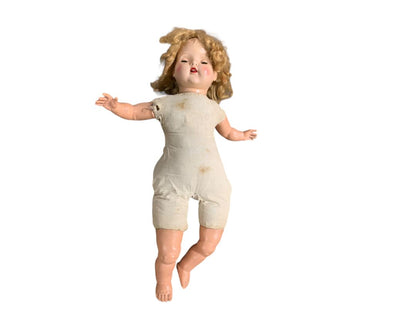 Vintage 1940s Salvage Doll Baby 27" Open Close Eyes Crier Soft Body Haunted Spirit