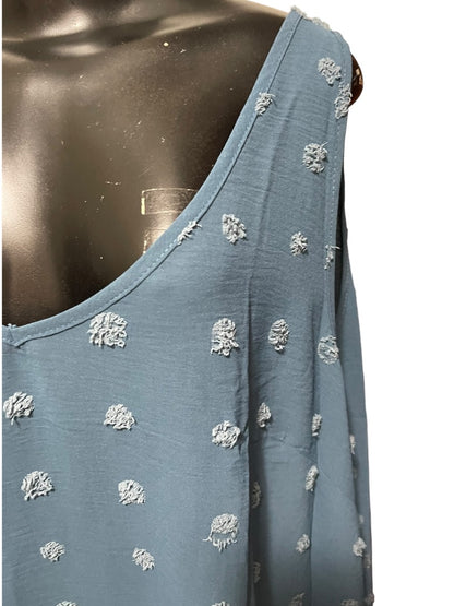 XXL Blooming Jelly New Swiss Dot Sleeveless Tank Shift Dress Blue Pockets