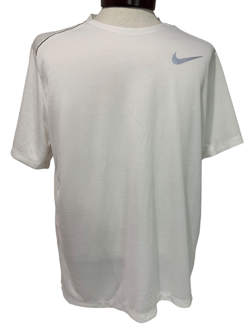 Large Nike Running Mens New AJ7565 White Short Sleeve Shirt