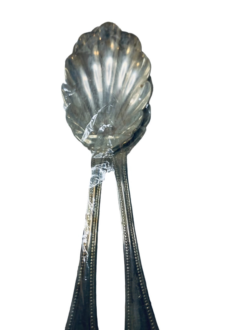 Oneida Ltd "Silver Arbor" Flatware Beaded Edge Set of 2 Sugar Spoon 6.5"