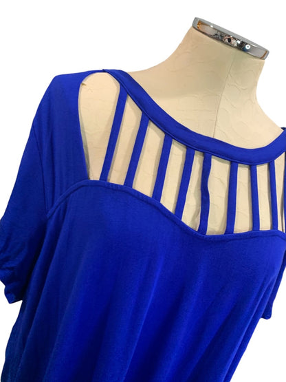 4X Torrid Super Soft Knits Womens Royal Blue Tshirt Cutout Neckline