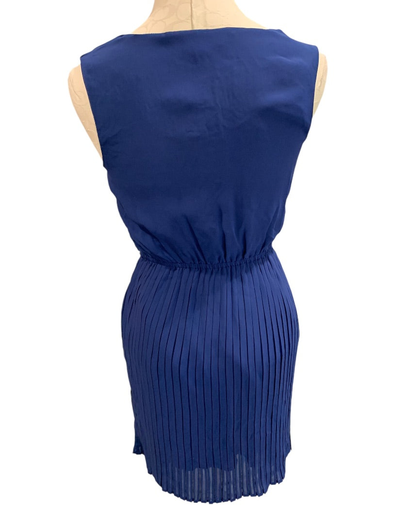 Small Be Bop Blue Dress Pullover Sleeveless Pleated Skirt Sheer Junior