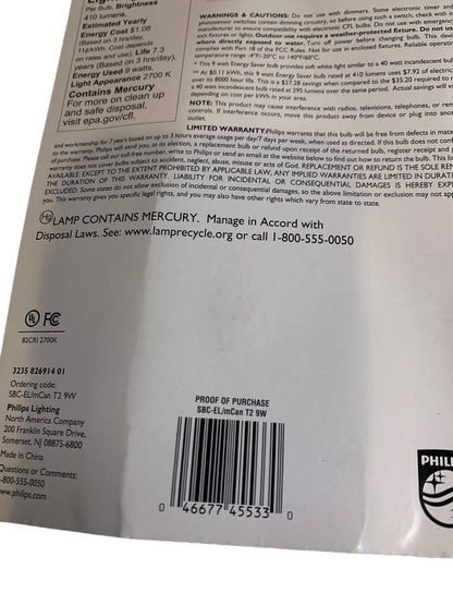 Philips Energy Saver Bulb 9w Soft White E12 Candelabra Decorative  New