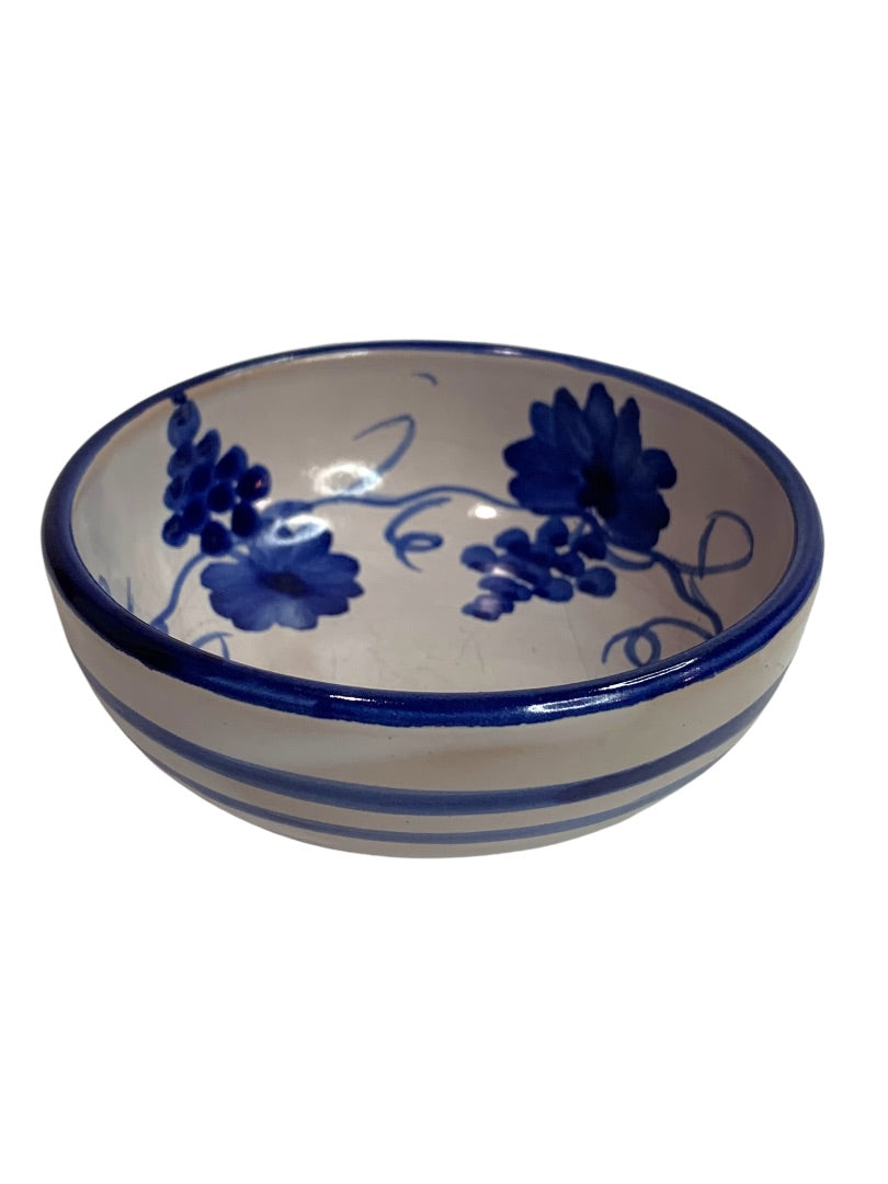 Vietri Italy Solimene Campagna Uve Small Fruit Bowl Blue