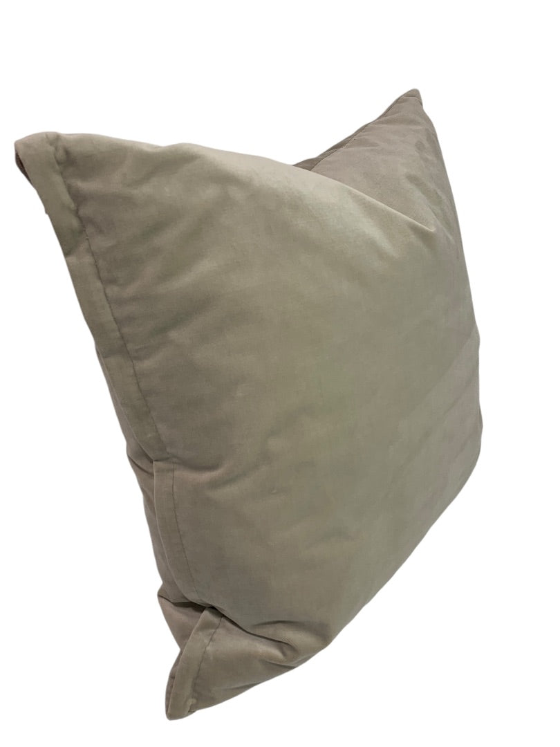 Throw Pillow Waterfowl Fill Accent 19 x 19 Inches Tan Velvet