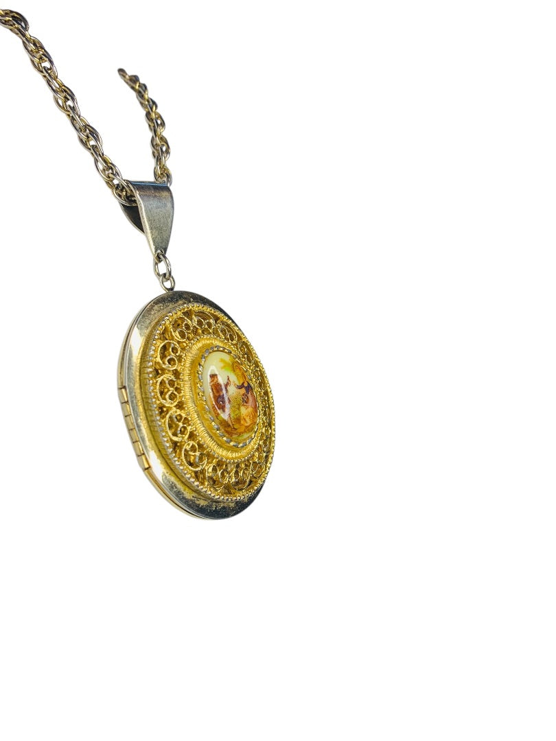 Victorian Style Pendant Necklace Locket Personalized "Ruth"