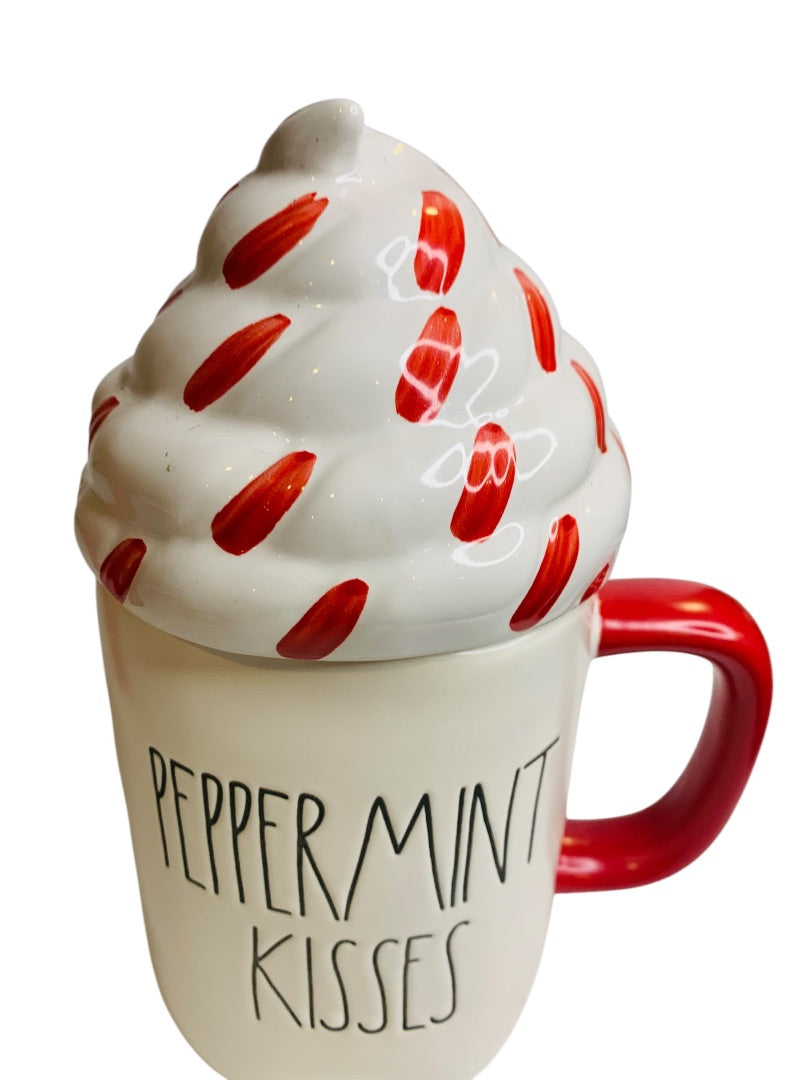 Rae Dunn by Magenta "Peppermint Kisses" 24 oz Lidded Mug