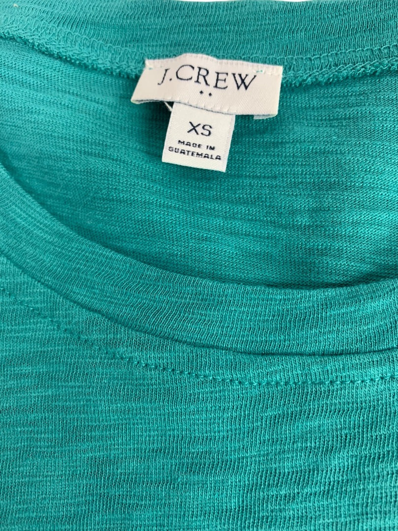 XS J.Crew Tie Waist Tshirt Dress Short Sleeve Green Style BI142