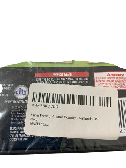 Farm Frenzy: Animal Country Nintendo DS Sealed Game Rated Everyone