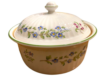 Royal Worcester Fine Oven China Fleuri 1983 Lidded Casserole 1 Quart