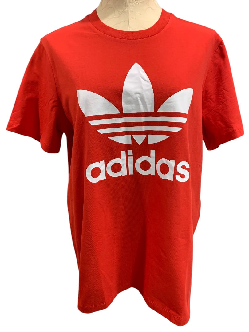 XL Adidas Womens New Trefoil Tee Shirt Red White FM3302