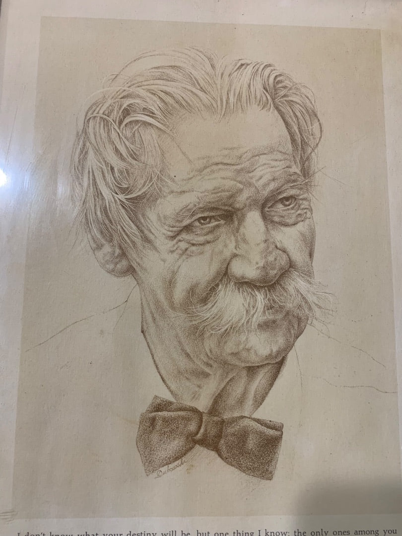 Vintage Albert Schweitzer Framed Print Destiny Quote 12.75" x 9.75"