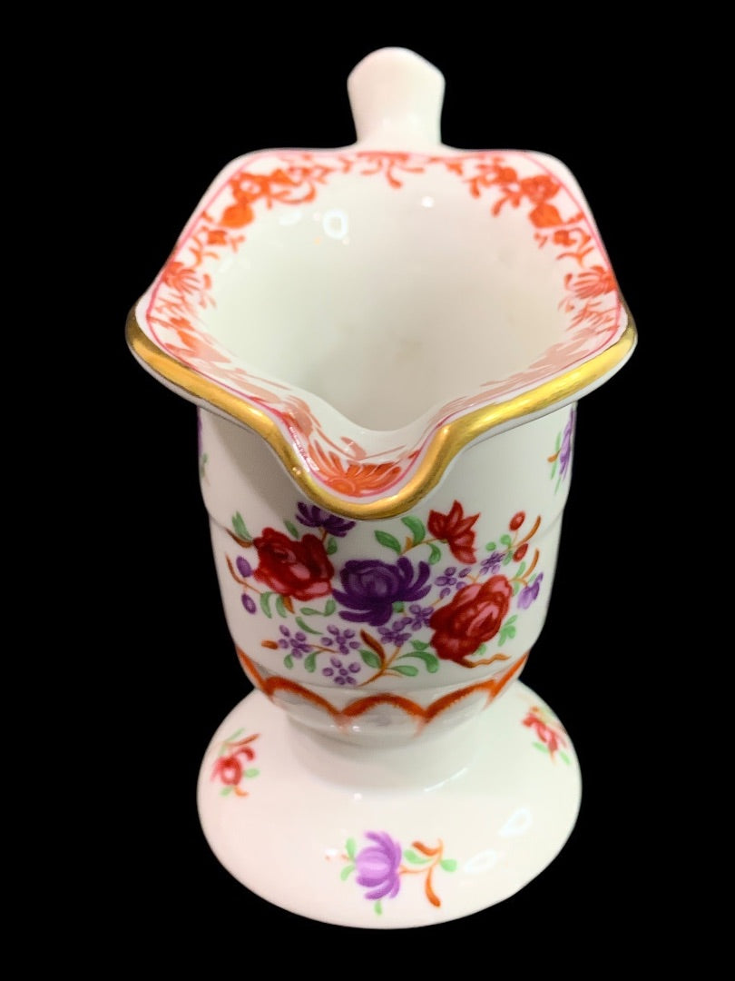 1980s Frankin Mint Fine Porcelain Creamer Collection Floral Rectangular 4 Inch