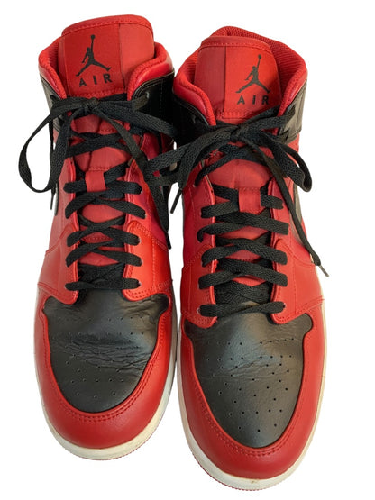 Size 13 Nike Air Jordan 1 Mid Reverse Bred Red Black Sneaker 2021 554724-660