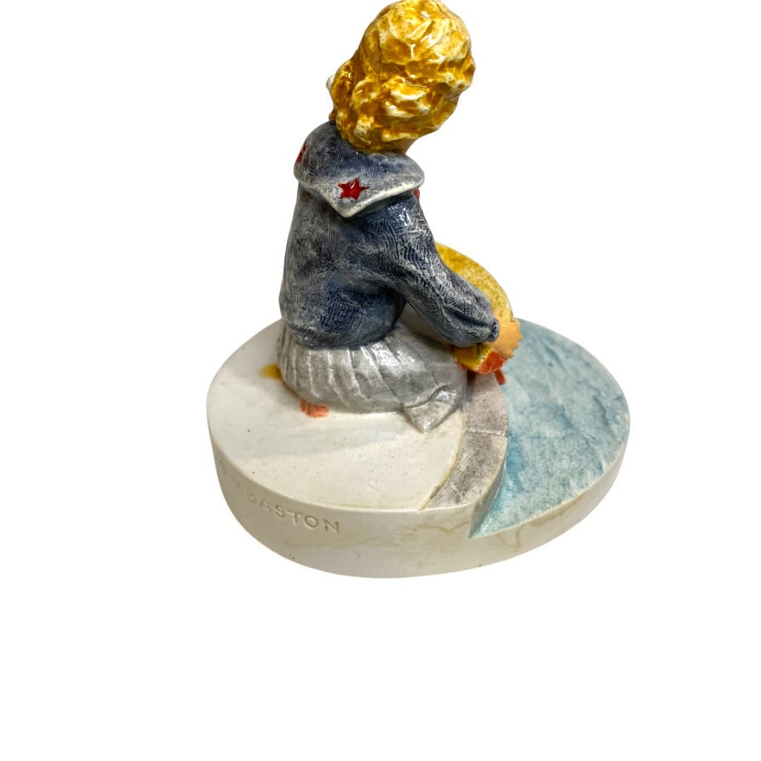 1980 Sebastian Miniatures Figurine Girl Sailboat 3 Inch Numbered