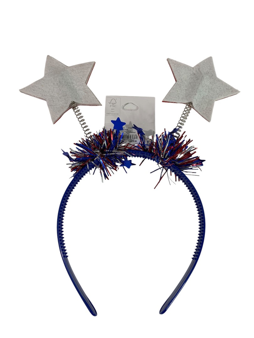Claires Headband Patriotic USA Sparkly Stars Fun Novelty