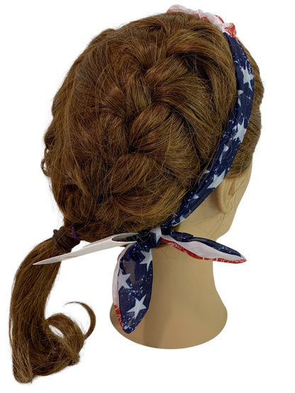 Claires New Hair Fabric Headband Patriotic Stars Stripes USA
