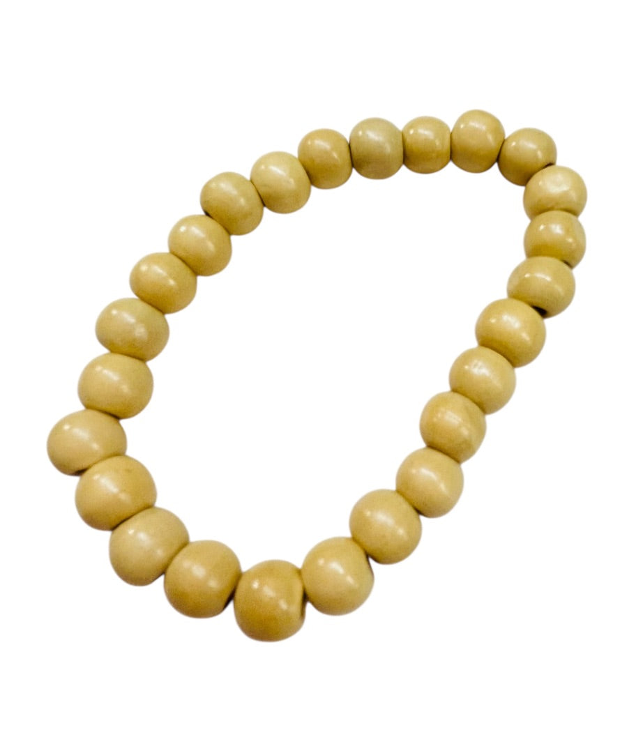 Vintage Stretch Bracelet Blonde Wood 9 mm Beads