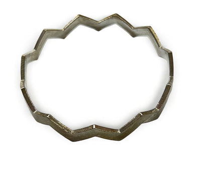 Silvertone Bangle Bracelet Ric Rac Design 2.75" Inside Diameter