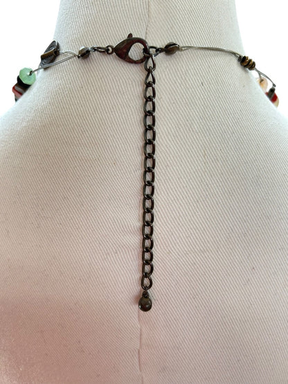 Multistrand Assorted Charm Necklace Funky Shells Elephant Multicolor 19-22 Inches