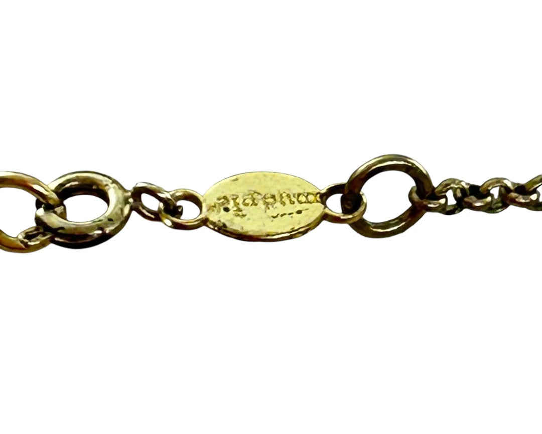 Mud Pie Goldtone Charm Necklace 30 Inch Locket Spring Clasp