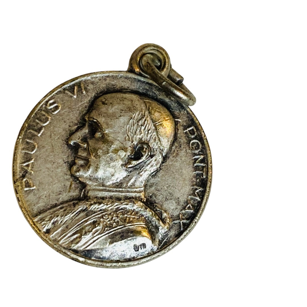 Lot of 3 Vintage Religious Medal Charm Pendants One Relic Mary