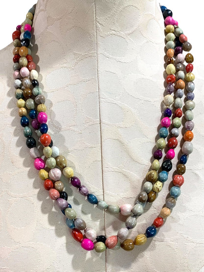 Multicolor Seed Necklace Strand String 76 Inch Overhead