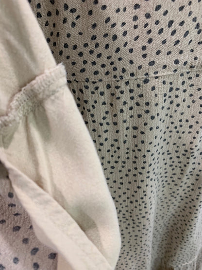 Medium Abercrombie & Fitch Wrap Dress Tan Gray Polka Dot Lined