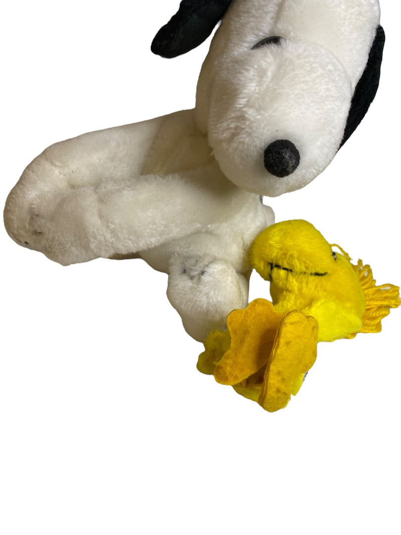 1972 Hugging Snoopy Woodstock Plush Stuffed Animal Peanuts 11 Inch