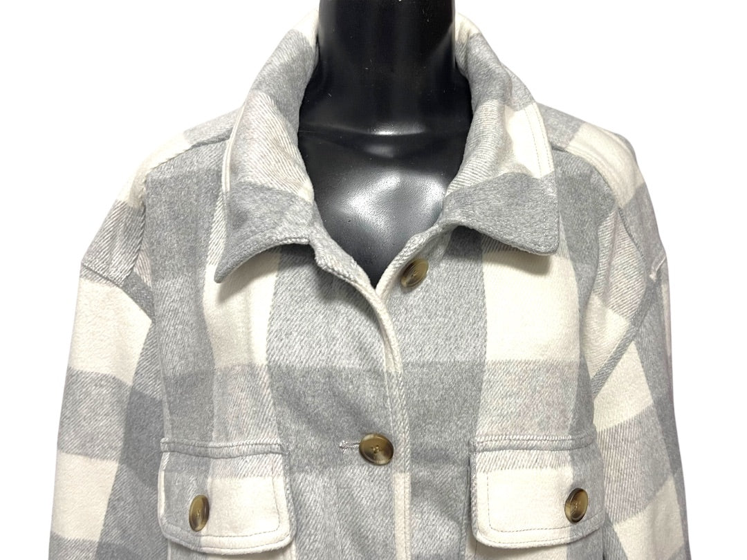 XXL Old Navy Womens Button Down Collared Shacket Heavy Flannel