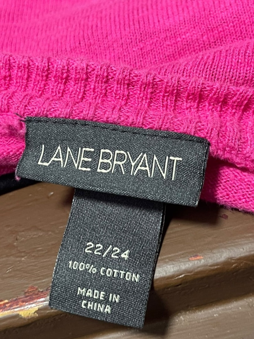 22/24 Lane Bryant Womens Hot Pink Crop Open Cardigan Sweater