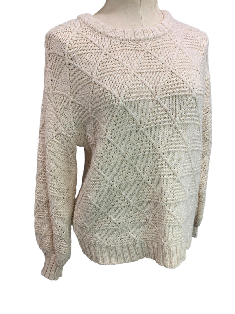 XS American Eagle Womens Ivory Diamond Woven Sweater
