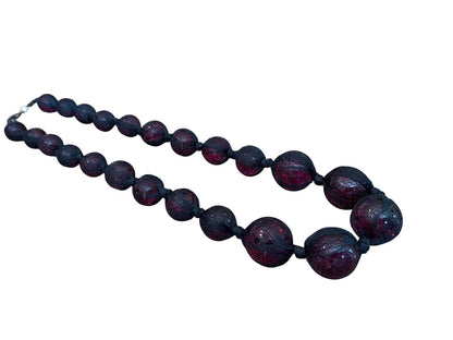 Express Black Netted Graduated Purple Sphere 28 Inch Necklace