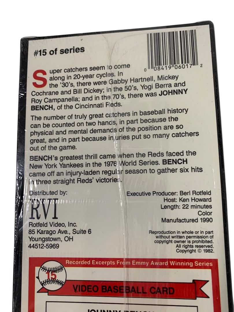 Johnny Bench - Greatest Sports Legends VHS Sealed Video Baseball Card