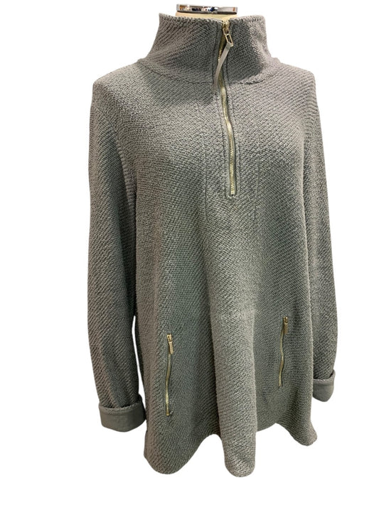 XL Soft Surroundings Womens Westport 1/4 Zip Pullover Sweater Gray