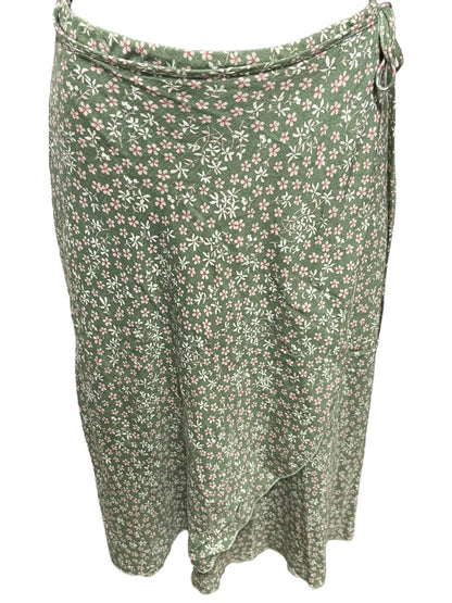 Small Hashtag 2 Piece Outfit Half Wrap Skirt & Smocked Crop Shirt Green