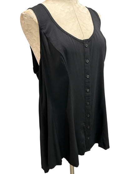2X Torrid Womens Black New Sleeveless Blouse Cinch Back Waist Adjustable
