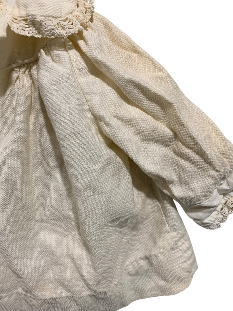 Infant Dress and Bonnet Vintage Breman and Tanner Ivory Lace Trim