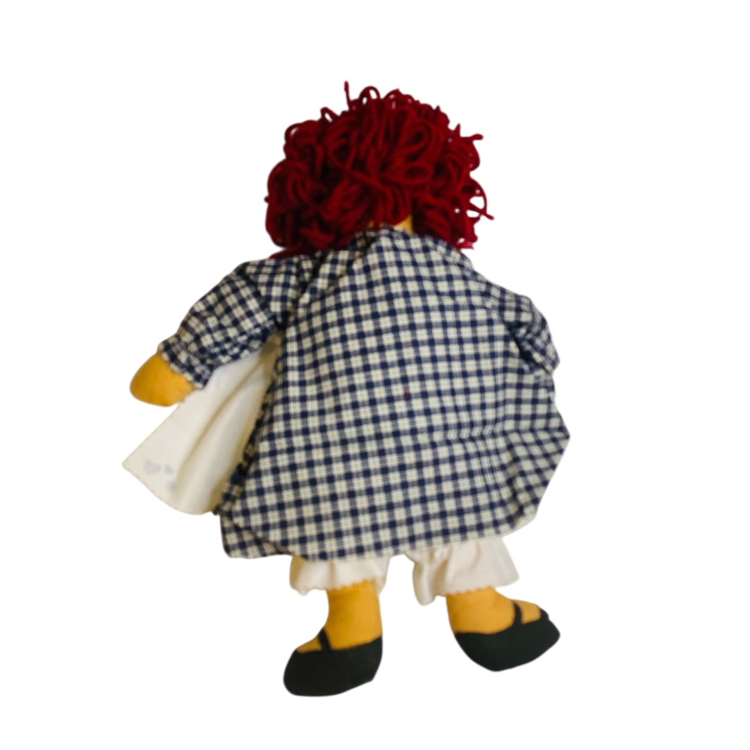 Vintage Handmade Raggedy Ann Rag Doll Painted Shoes Face 13 Inch