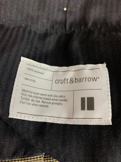 38 x 32 Croft & Barrow Mens Dress Pants Brown Black Micro Houndstooth