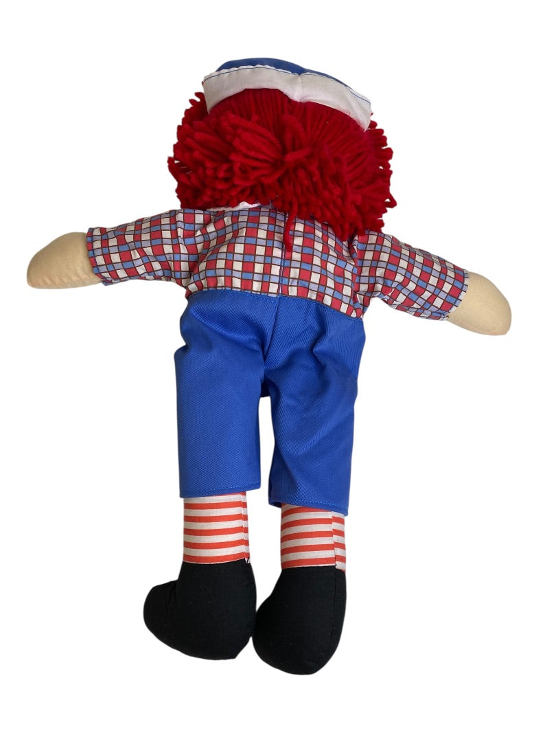 Vintage Raggedy Andy Rag Doll 17" Button Eyes Embroidered Face