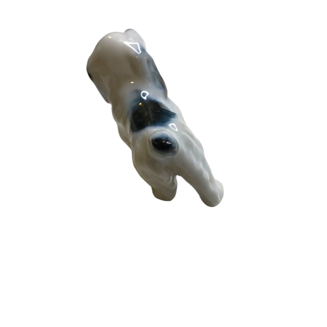 Vintage Japan 3.5" Dog Figurine English Spaniel Black White