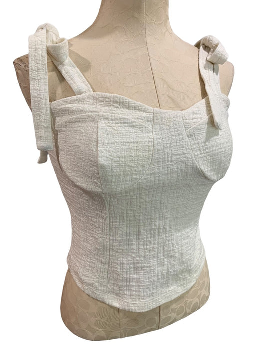 Small Maeve Anthropologie Womens Structured Tie Shoulder Tank Shirt
