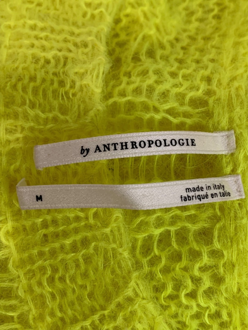 Medium Anthropologie The Posey Stitchy Womens Distressed Neon Sweater